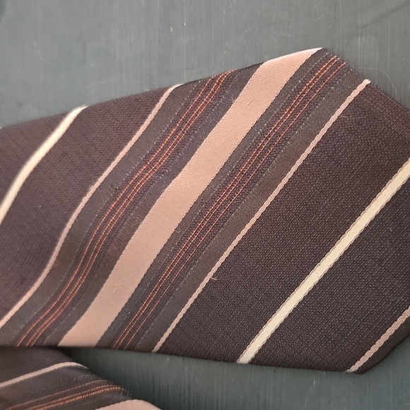 Ketch Brown Striped Tie - Picture 3 of 4